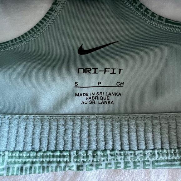 NIKE Swoosh Bra, Medium Support, Padded, Racerback, Sage Green, Size S - Picture 7 of 8